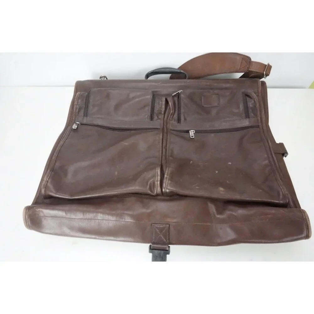 Tumi Brown Leather Garment Bag Luggage